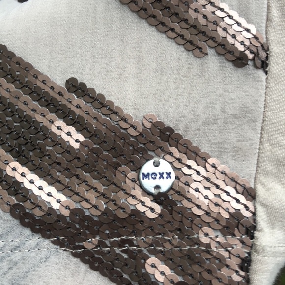 Chocolate Beige New Year perfect MEXX sparkle ✨ Top tank sleeveless festive - Picture 9 of 12